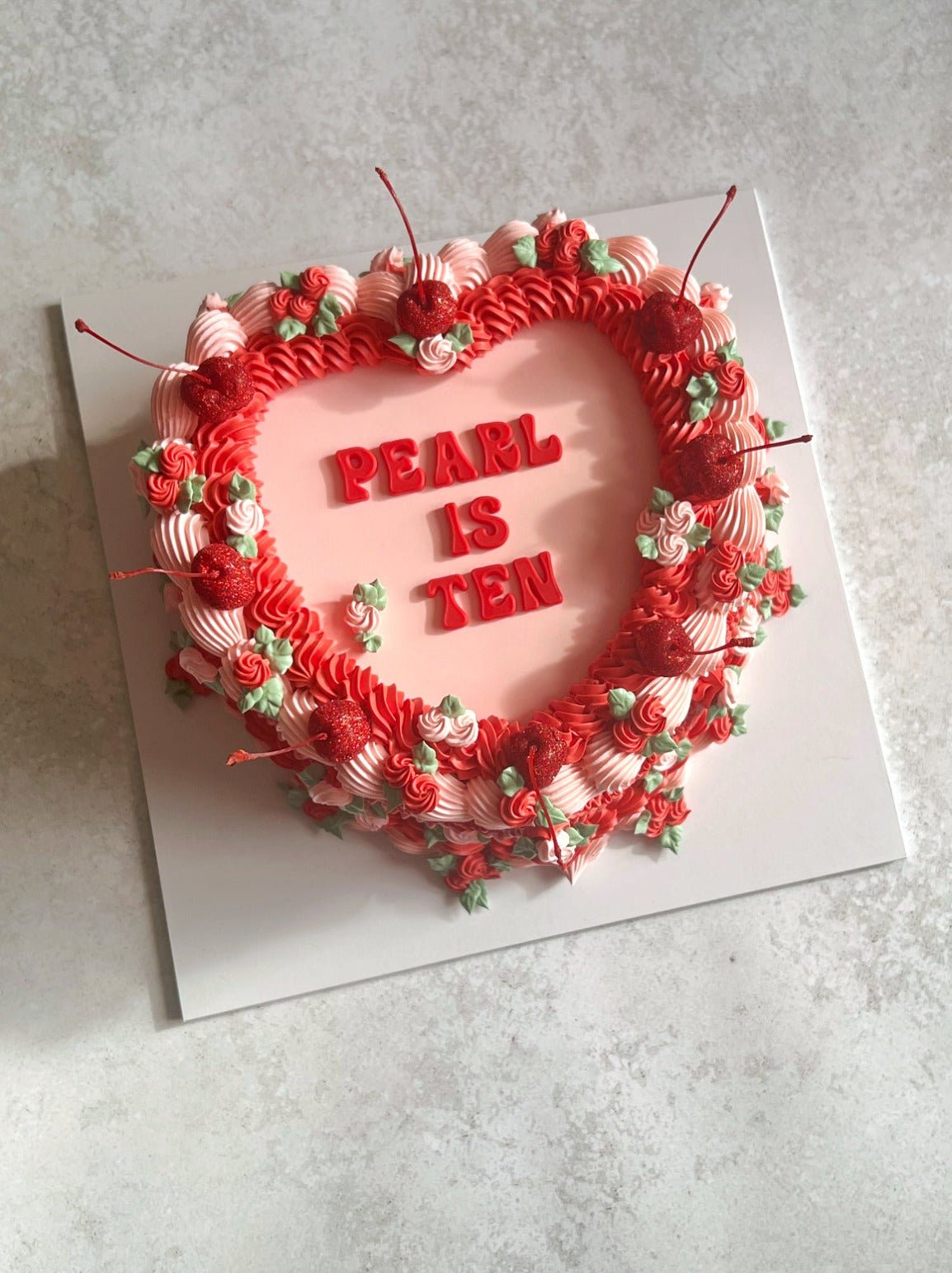 Vintage Frills Love Heart Cake