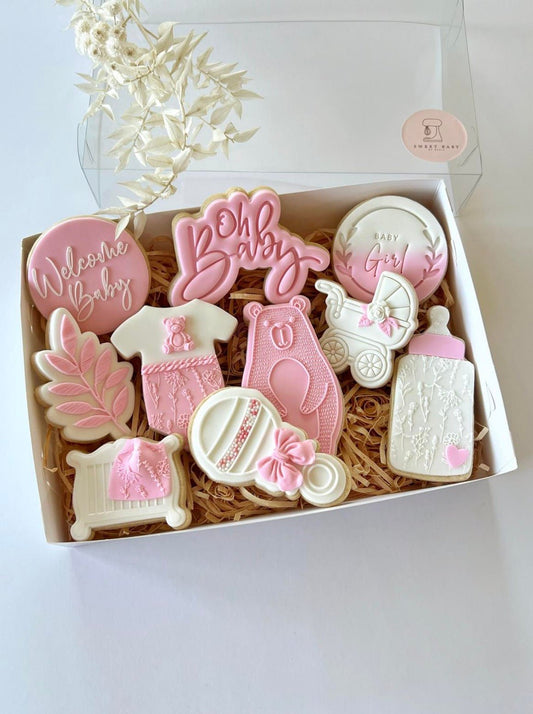 Welcome Baby Girl Shared Cookie Box