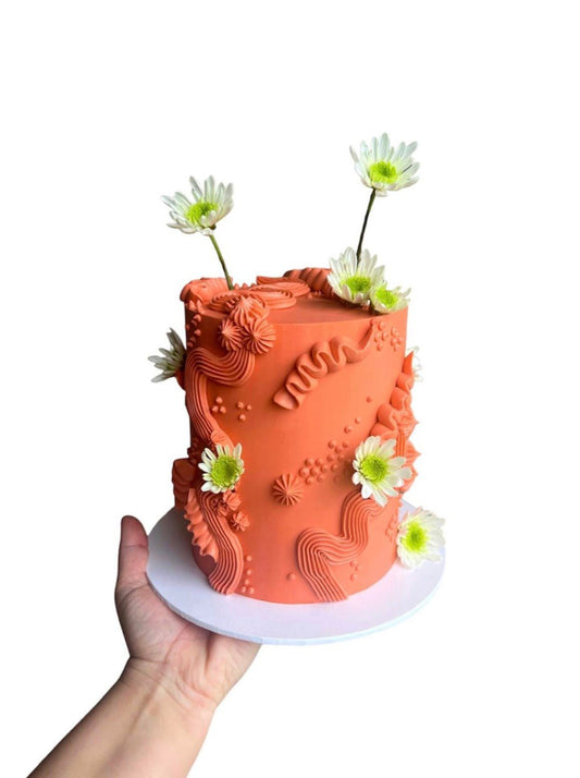 Abstract Floral Cake